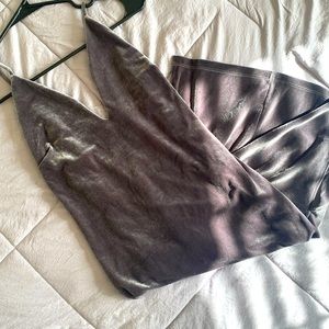 Solemio Metallic Lavender Midi Dress